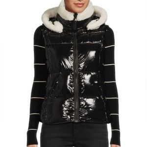 Annie Faux Shearling Trim Puffer Vest